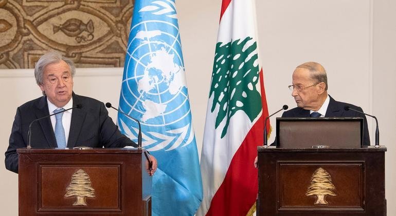 À Beyrouth, António Guterres se porte solidaire du peuple libanais et appelle les dirigeants à l'unité